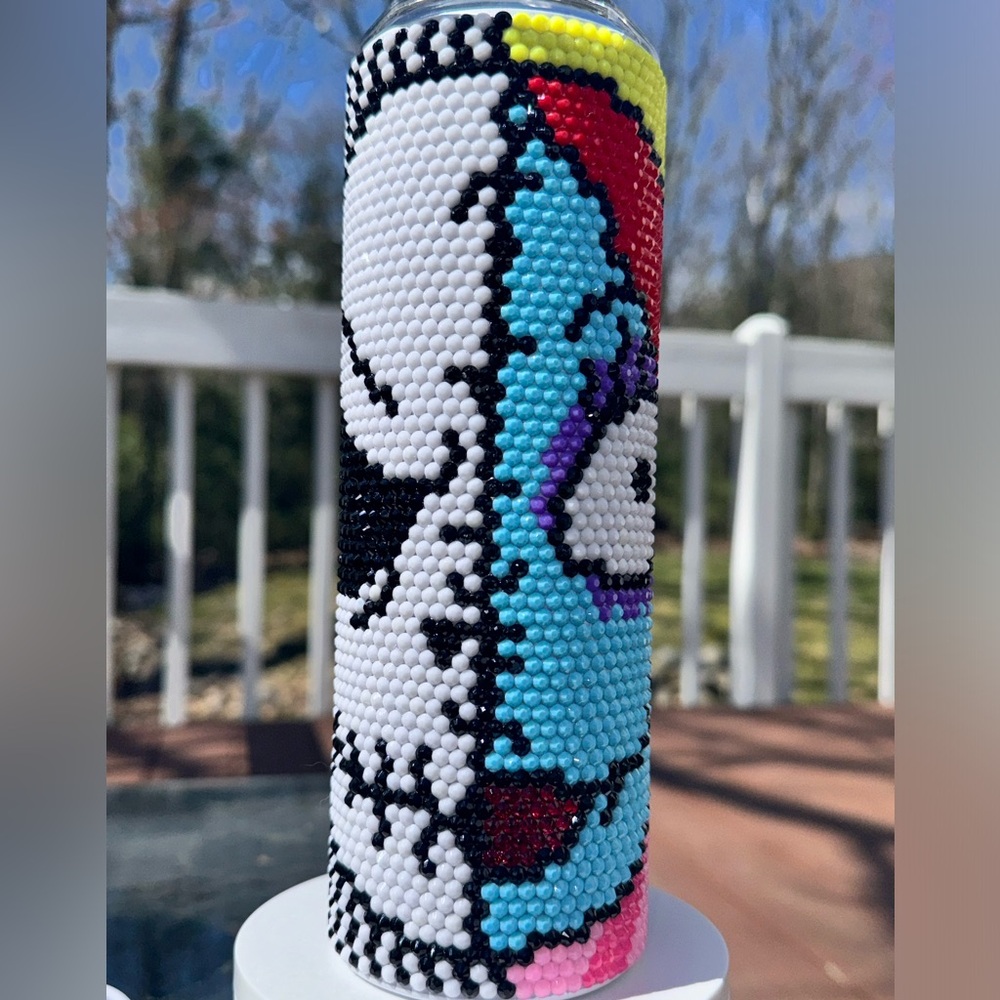 20oz Jack & Sally rhinestone tumbler